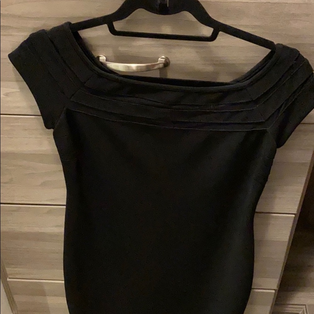 Classic black sheath with sheer detail